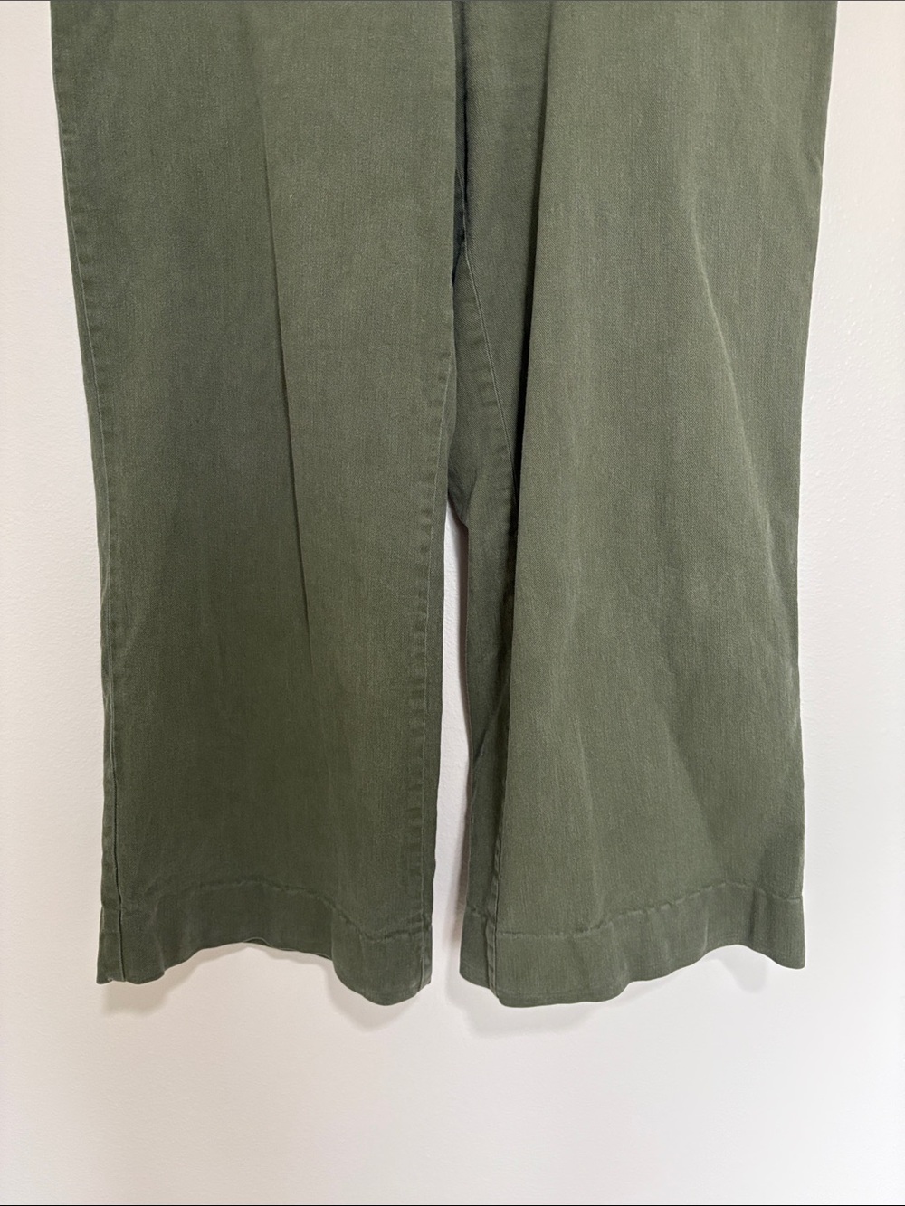 Ann Taylor LOFT The Palmer Wide Leg High Rise Twill Trouser Pant Green 14 - Picture 5 of 10